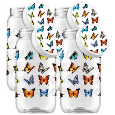 Imagem de Kit 4 Pote Para Mantimentos Grande Tampa De Rosca 2,7 Litros Decorado 