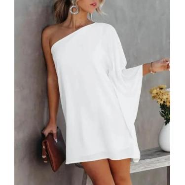 Imagem de Vestido De Praia Elegante E Solto Com Manga Longa E Alça Única Em Grad