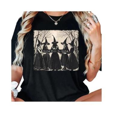 Imagem de Camisetas Esportivas Com Estampa De Bruxa Na Floresta Para Meninas, Pr