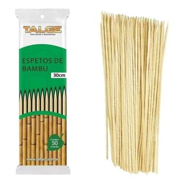 Imagem de 50 Palito De Bambu Espeto Para Churrasco 30Cm Talge  1Pct 