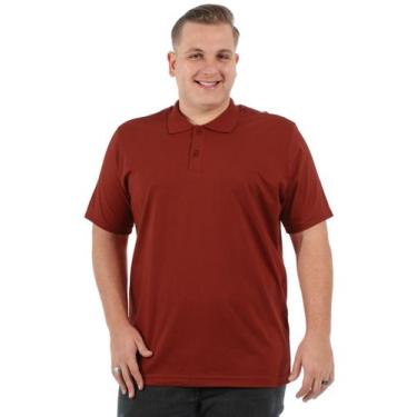 Imagem de Camisa Polo Plus Size Masculina Lisa Básica Tijolo - Anistia Modas, Ti