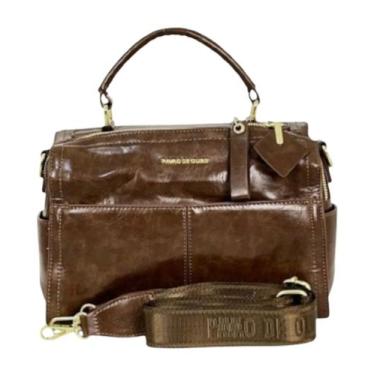 Imagem de Bolsa Baú Média Estonada Transversal em material ecológico - Pavão De 