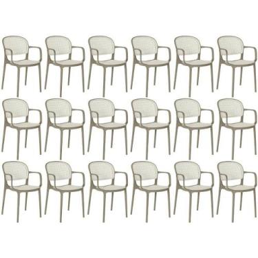 Imagem de Kit 18 Cadeiras De Jantar Roma Prática Com Braços Para Sala E Cozinha 