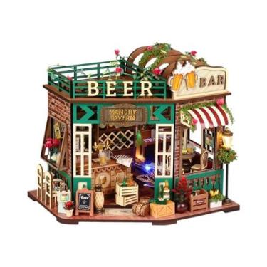 Imagem de Casa De Bonecas Miniatura DIY De Madeira Com Luz Para Decoração De Cas