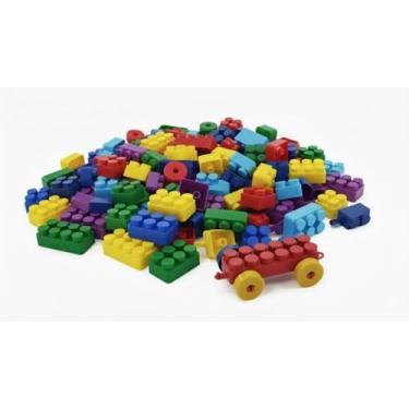 Imagem de Blocos de Montar Magic Block 104 Peças Educativo Infantil Lego Peças G