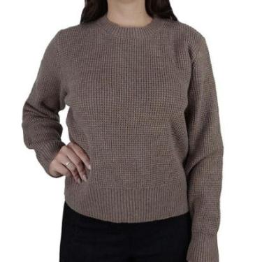 Imagem de Blusa Feminina Facinelli By Mooncity Tricot Marrom - 651241-Feminino