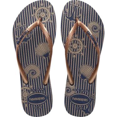 Imagem de Chinelo Casual Feminino Dedo Borracha Havaianas Slim Nautical