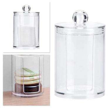 Imagem de 2 Organizador Cotonetes De Acrílico Redondo Porta Algodão - Saz