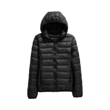 Imagem de Jaqueta Puffer Feminina plus Size Com Capuz, Leve E Quente, Casaco Cur
