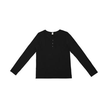 Imagem de Blusa Feminina Com Botões Manga Longa Rovitex Preto, GG, Preto