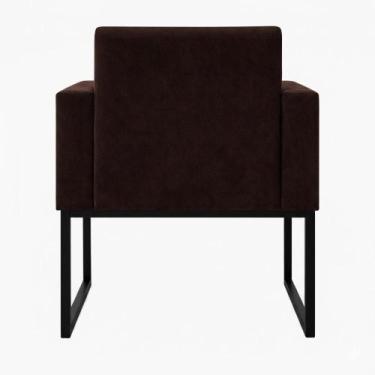 Imagem de 1 Poltrona para Recepção Lina com Base de Ferro Preto Resistente - Móv