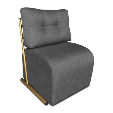 Imagem de Poltrona Luxo Aurora Linho Grafite Dourado Pallazio