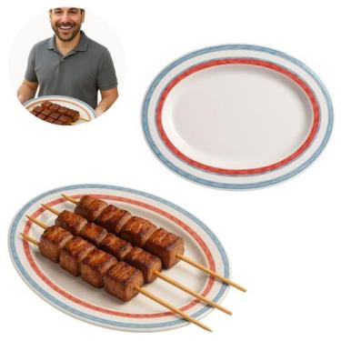 Imagem de Travessa Prato Oval 30cm Melamina P/ Petiscos e Sushi - Fx