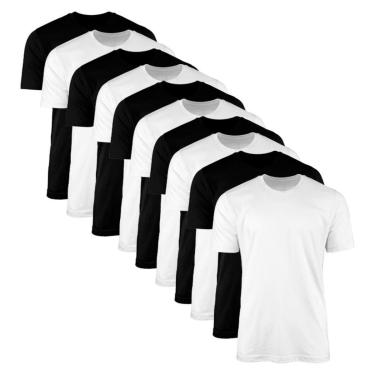 Imagem de Kit 10 Camisetas Masculina Lisa Básica 100% Algodão-Masculino