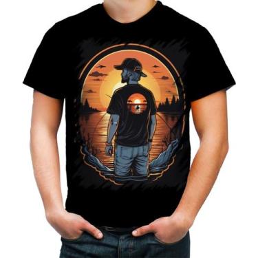 Imagem de Camiseta Colorida Pesca Esportiva Pôr do Sol Peixes 21 - Kasubeck Stor