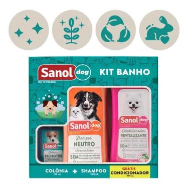 Imagem de Kit Shampoo-condicionador-ganhe 1 Colonia Sanol Dog Variado - Congratu