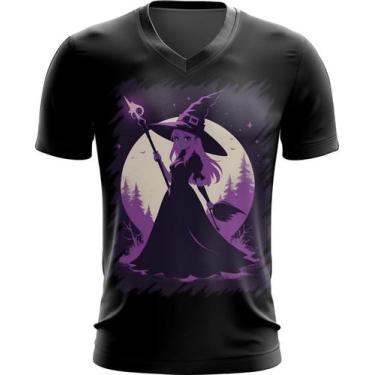 Imagem de Camiseta Gola V Bruxa Halloween Púrpura Festa 2 - Kasubeck Store, Baby