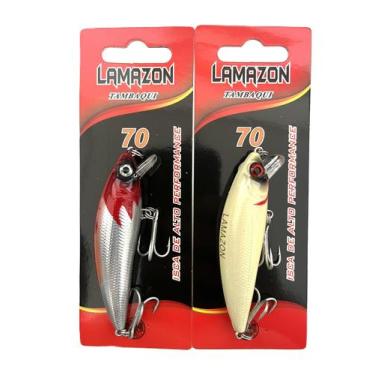 Imagem de Kit 2 Isca Artificial Meia Água 7cm 9,2gr Estilo Inna 70 Lamazon Tamba