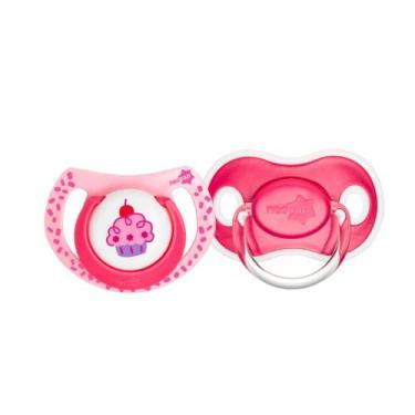 Imagem de Kit 2 Chupeta Neopan Bico Ortodontico Feminino Cupcake