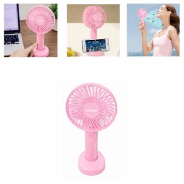 Imagem de Mini ventilador usb 5v portatil recarregavel 3 velocidades suporte cel