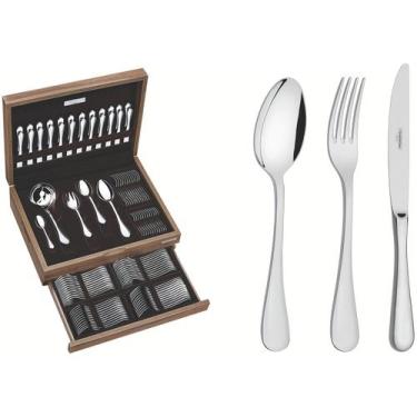 Imagem de Faqueiro Tramontina Aço Inox C/ Estojo Classic 101 Pç, Inox, 101 Peças
