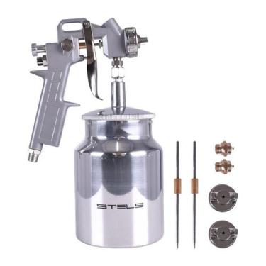 Imagem de Pistola p/ pintura pneumática tanque baixo 1000ml  stels