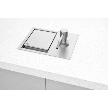 Imagem de Porta Esponja Pequeno Com Dispenser Detergente De Embutir Inox - HZ