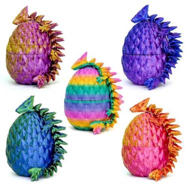 Imagem de Conjunto de 5 Ovos de Dragão Impressos em 3D Multicoloridos Aesinos