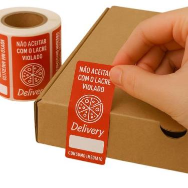 Imagem de Lacre Segurança Delivery P/ Caixa De Pizza -rolo C/ 500 F:80 - Facisli