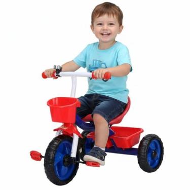 Imagem de Triciclo Infantil Pedal 3 Rodas Carrinho de Passeio Bicicleta Criança 