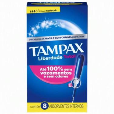Imagem de Absorvente Interno Tampax Fluxo Moderado Liberdade Total 8 Unidades