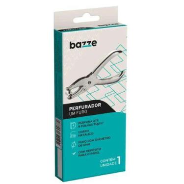 Imagem de Perfurador - 1 Furo - 8 Folhas - Metálico - Caixa C/1 un - Bazze