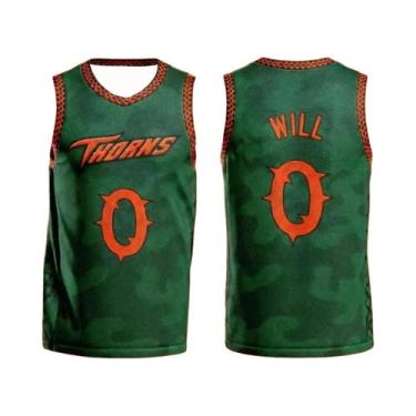 Imagem de Conjunto De Camiseta De Basquete Verde Camo Vineland Thorns GOAT Movie