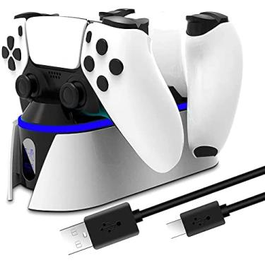 Imagem de Base de carregamento para PS5, TwiHill, adequada para carregamento rápido do gamepad PS5, carga dupla do PS5, carregador de berço