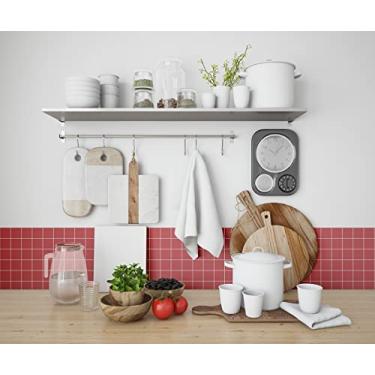 Imagem de Papel De Parede Adesivo Azulejo Pastilha Vermelho 2,80m