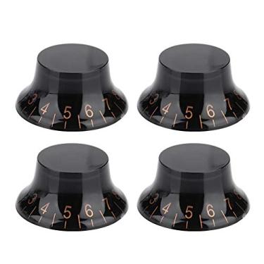 Imagem de Vbestlife 4 peças de puxadores de controle de volume elétricos para guitarra elétrica 3 estilos para escolher, black with gold word