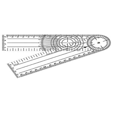 Imagem de Goniômetro para Ortopedia de 2 mm, Acrílico Cristal, 200 x 45 mm, Trident