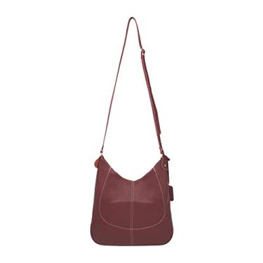 Imagem de Bolsa Feminina Sacola transversal Em Couro Legítimo (Marsala)