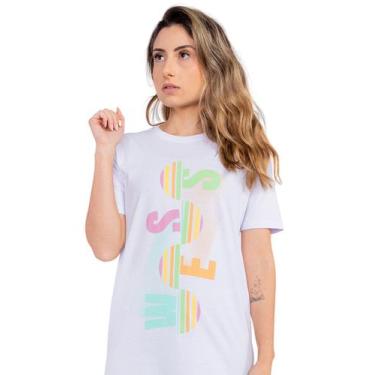 Imagem de Camiseta Geometric Vertical Branca She Wess Clothing