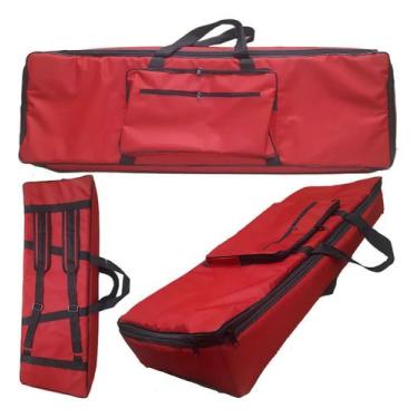 Imagem de Capa Master Luxo Bag Para Piano Kurzweil Sp2x Nylon Vermelha - Jpg