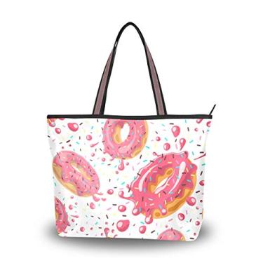 Imagem de Bolsa de ombro My Daily feminina com desenho fofo de donuts, Multi, Medium