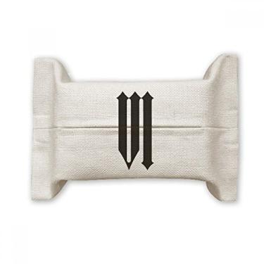 Imagem de Numerais romanos Seis em silhueta preta suporte para capa de papel de tecido de algodão e linho