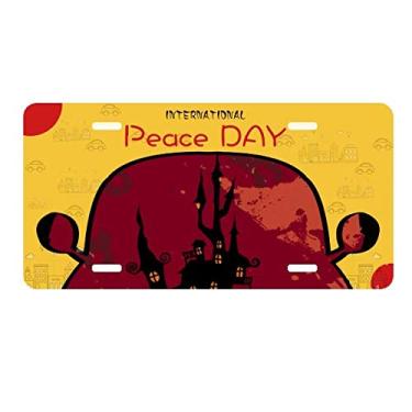 Imagem de DIYthinker Placa de carro com tema de fantasma de Halloween e abóbora para decoração de carro Dia da Paz