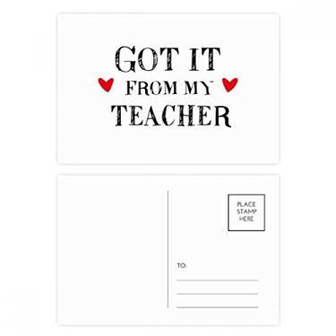 Imagem de Got It From My Teacher Student Conjunto de cartões postais de aniversário para correspondência de cartões de agradecimento