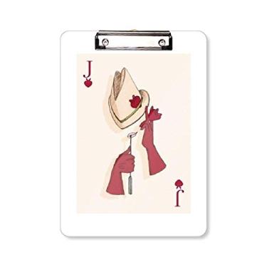 Imagem de Cartão de baralho coração J padrão prancheta pasta, bloco de escrita A4