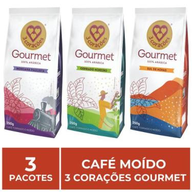 Imagem de 3 Pacotes De 250G, Café Moído, Três Corações Gourmet