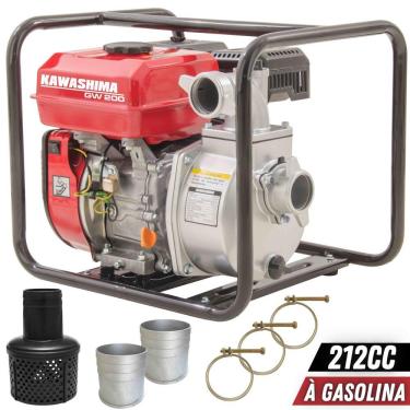 Imagem de Motobomba Kawashima Autoescorvante GW-200 26MCA 212cc 7HP 4 Tempos À Combustão Com Saída de 2 Polegadas e Sucção Máxima de 7 Metros + Filtro Peneira