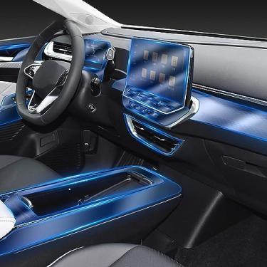 Imagem de LAVIYE Interior do carro GPS navegador console central TPU transparente película protetora Filme anti-risco, para Volkswagen ID.6 X 2021-2022