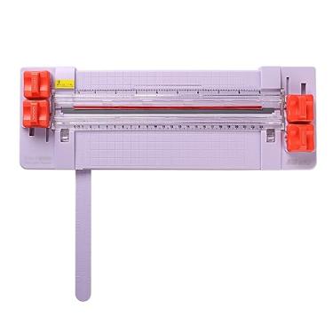 Imagem de CIADAZ 4 em 1 Mini cortador de papel cortador rotativo 23 cm de comprimento de corte para largura de papel A3 A4 Máquina de corte de papel de mesa com réguas auxiliares para linhas retas, onduladas,