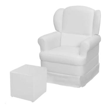 Imagem de Poltrona de Amamentação Balanço e Puff Reto Maternidade Sabrina Corino Bco - Phoenix Baby